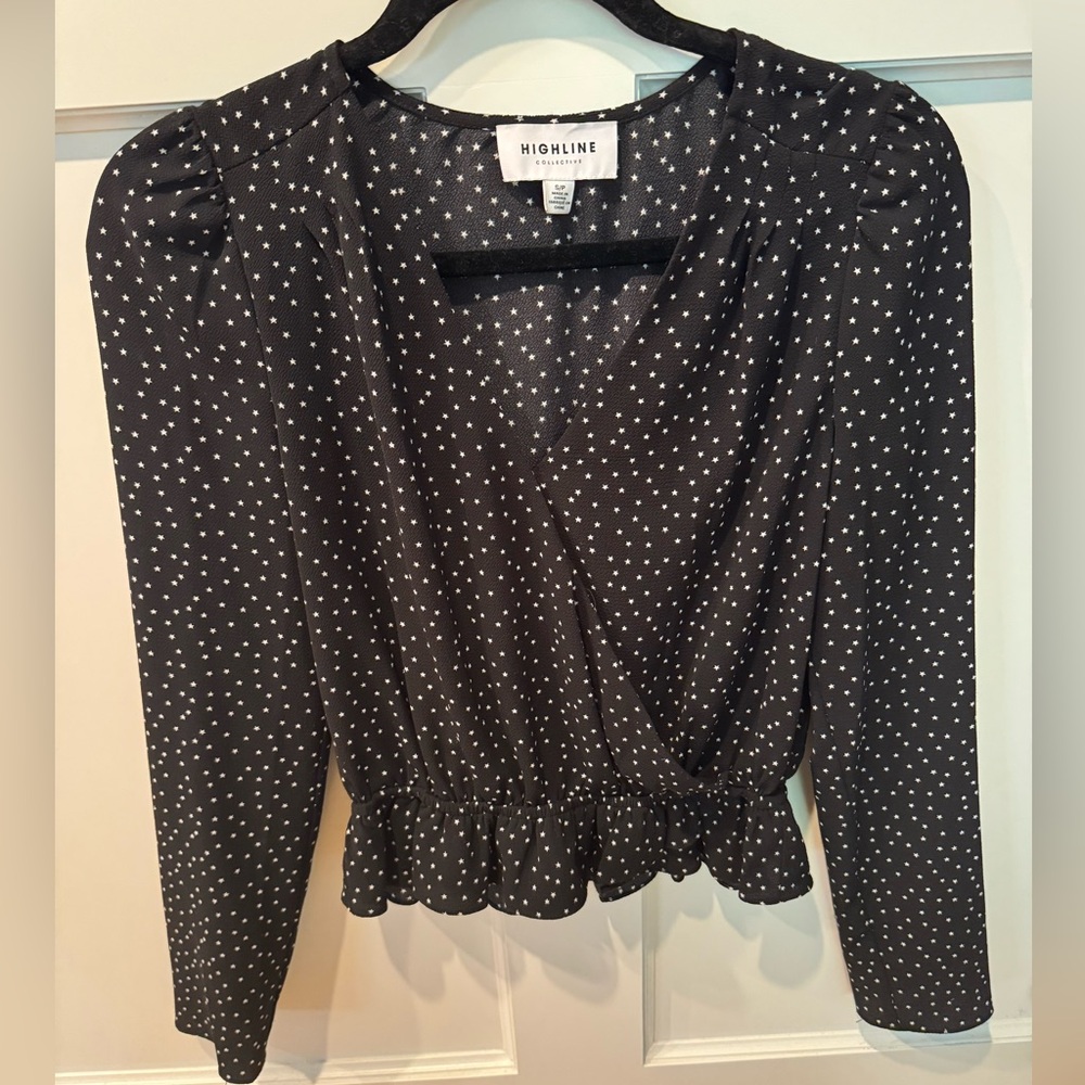 Highline collective star print wrap shirt